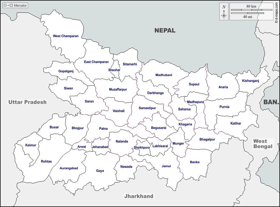 Bihar Details and 38 District Information